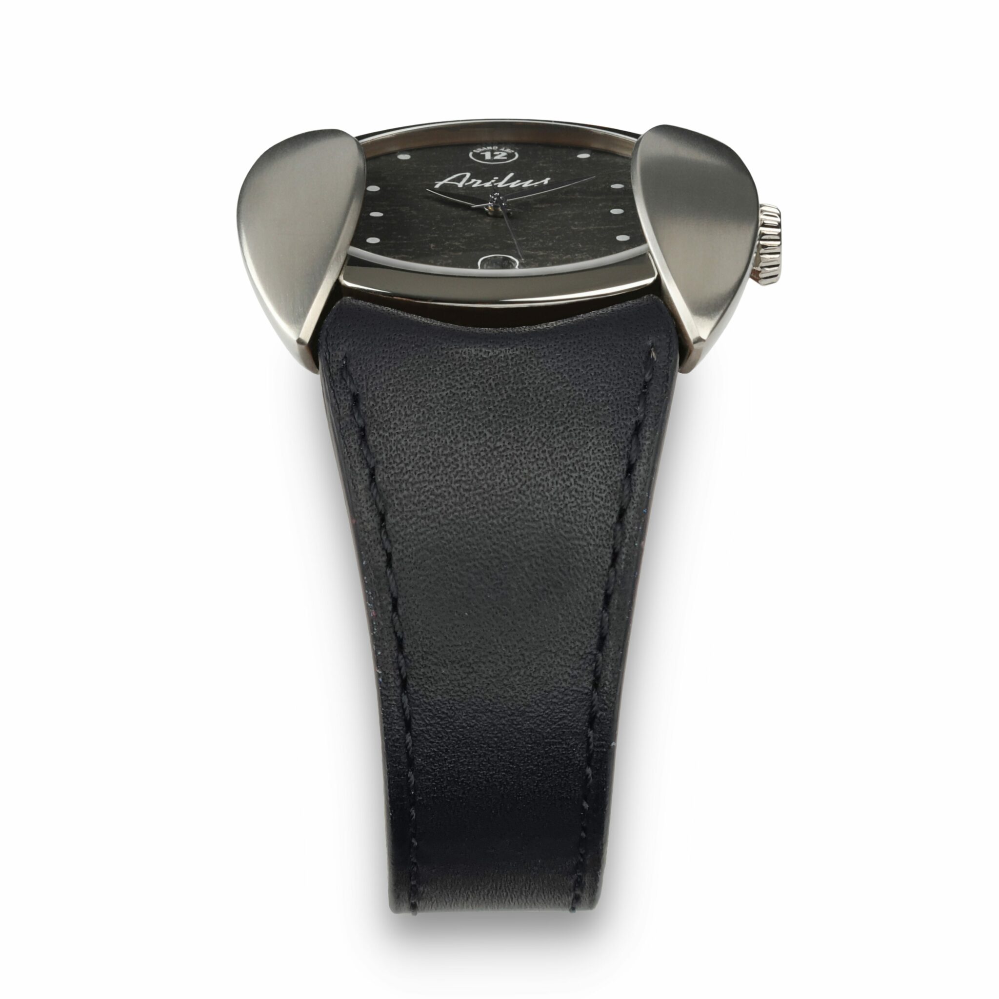 Montre Arilus Grand Arc Ardoise bracelet cuir de veau Barénia noir - carre 02