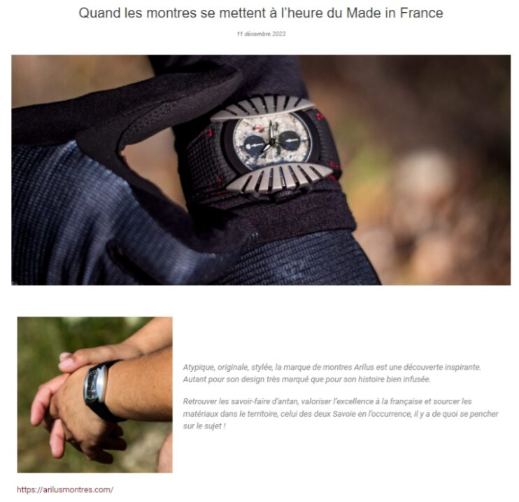 Arilus sur Aurelia Blog Mode avec une article intitulé Quand les montres se mettent à l'heure du Made in France