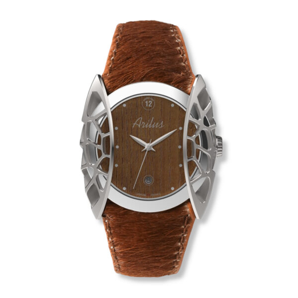 Montre Arilus Grand Arc Organic Frêne bracelet peau de vache abondance tannage végétal - carre 03