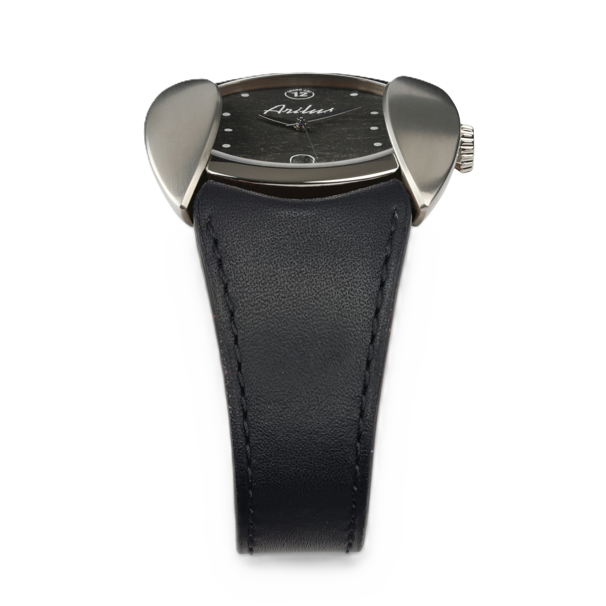 Montre Arilus Grand Arc Ardoise bracelet cuir de veau Barénia noir - carre 02