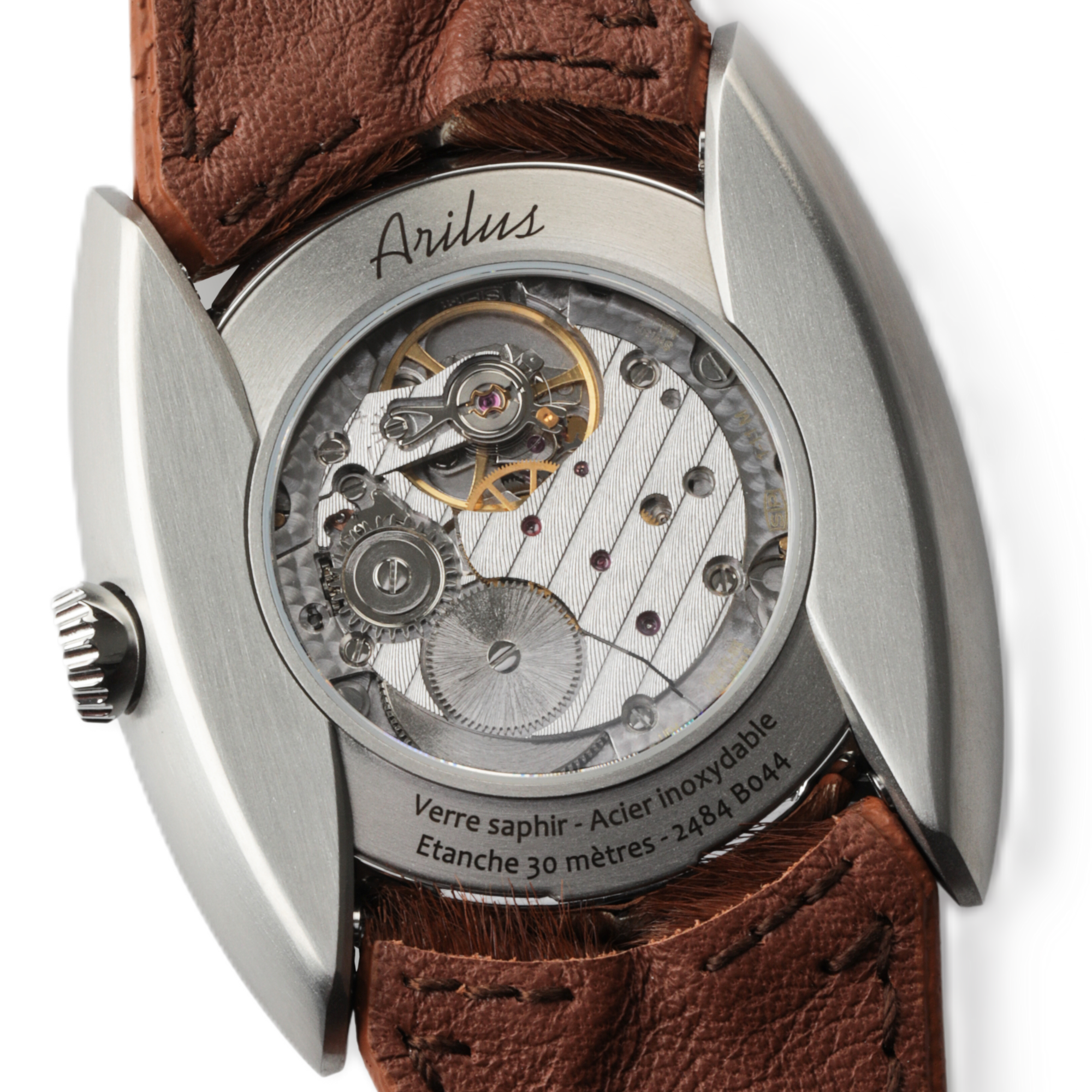 ARILUS MONTRE FRÊNE VUE MOUVEMENT SUISSE STP1-11M -JPG HD-1, montre fabriquée en france, montre made in france, montre fabriquée en Savoie, montres à la française