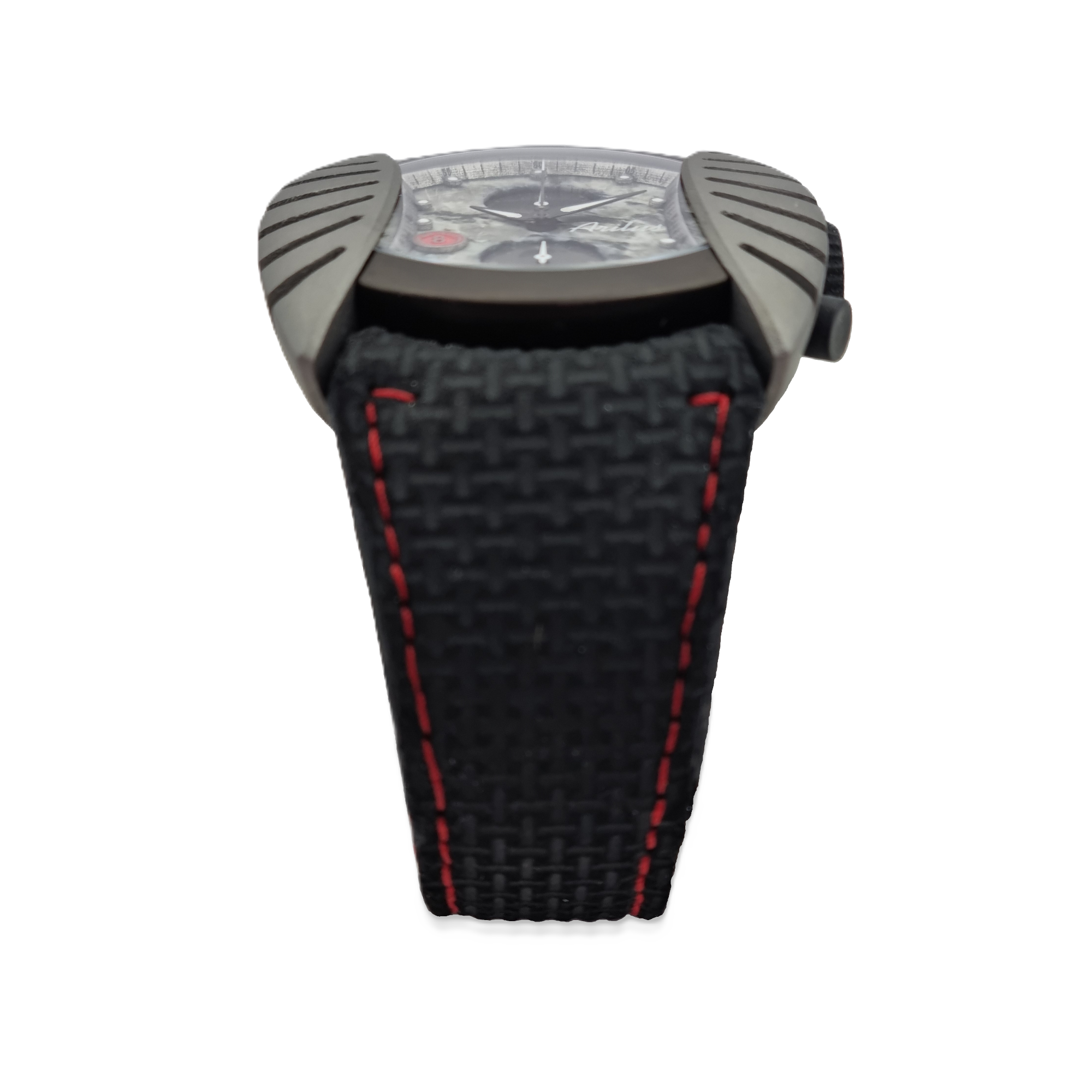 Montre Arilus Roc de Fer, cadran granit du mont blanc, bracelet ariaprene mousse cellule fermée hypoallergénique carre 04