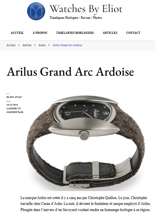 Revue de la Grand Arc Ardoise sur Watches by Eliot
