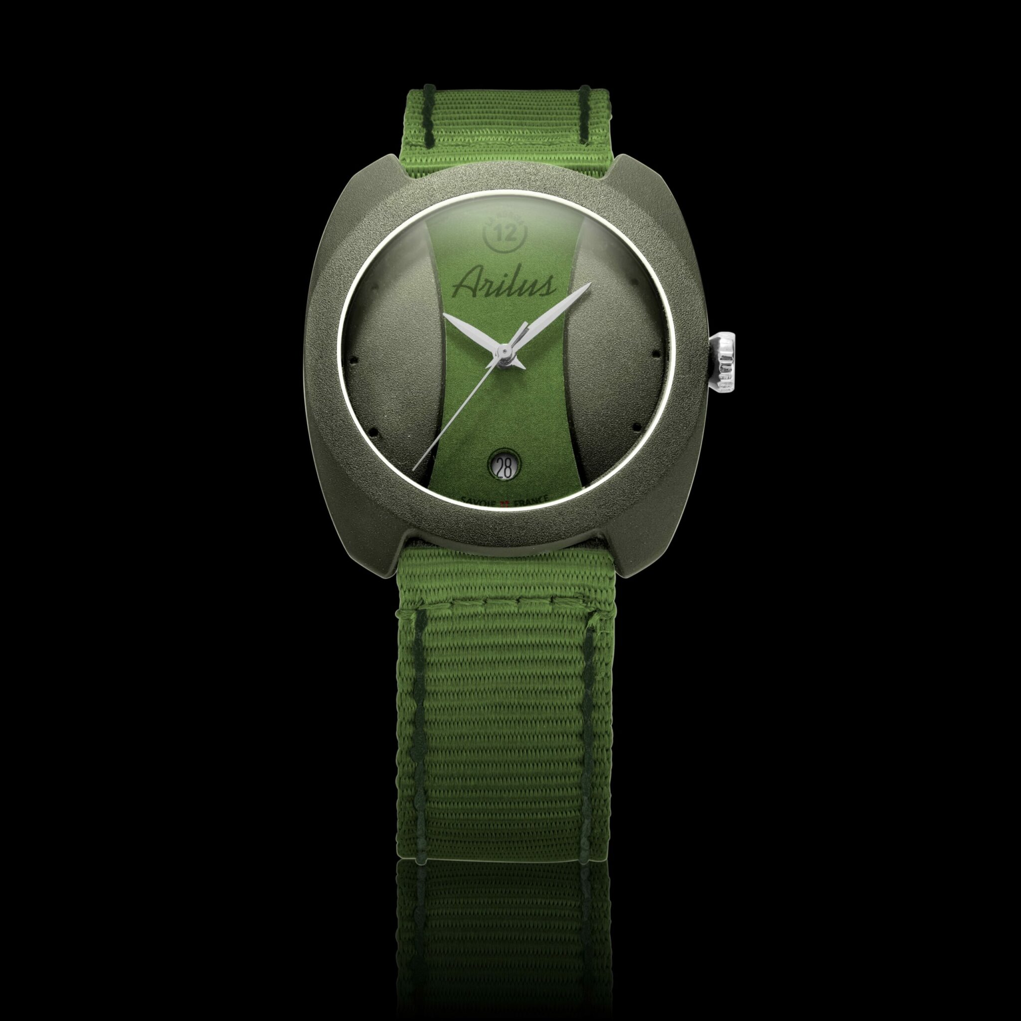 La Norma Vert sapin, le souffle des forêts - soldat - carrure en aluminium microbillé anodisé - mouvement quartz suisse- montre fabriquée en France