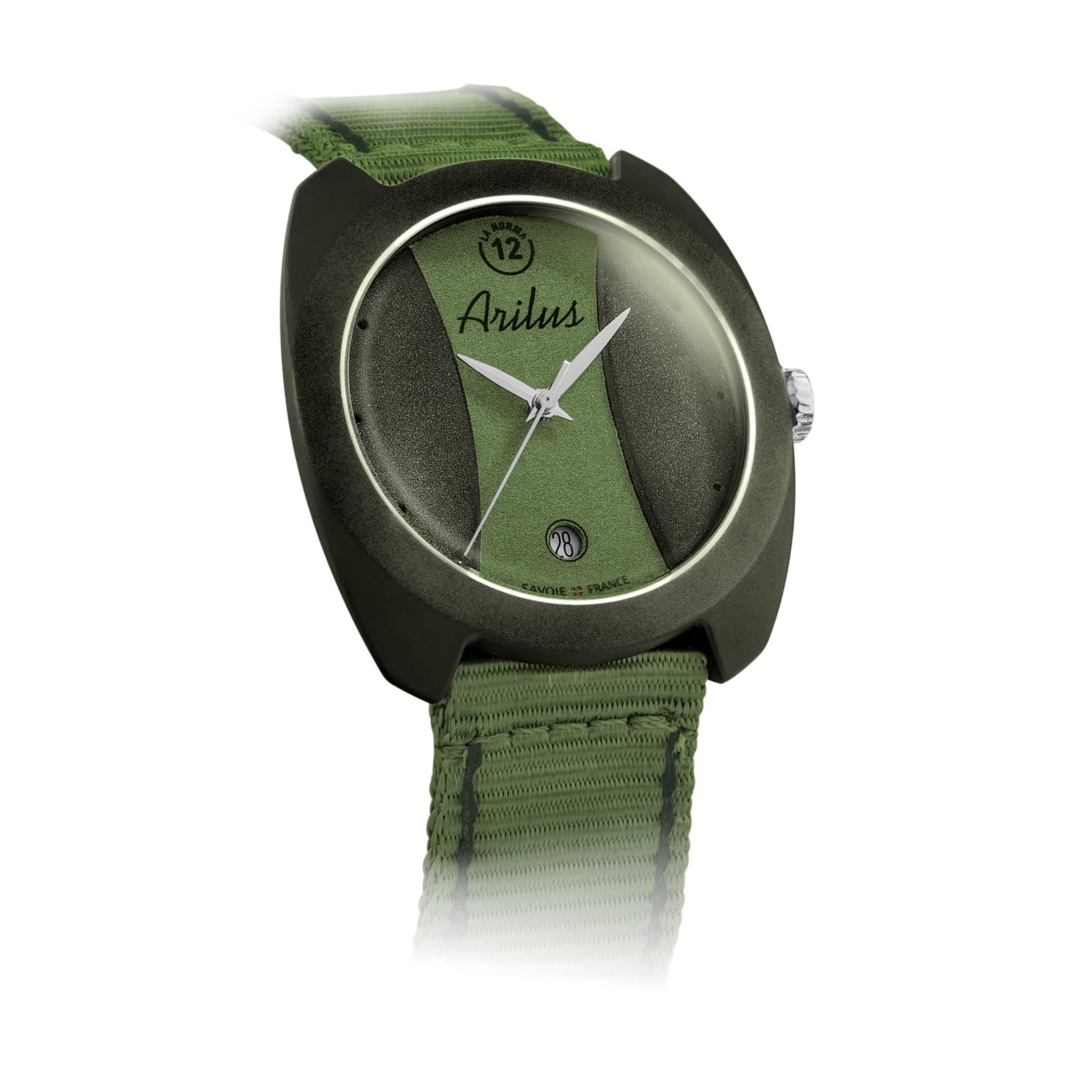 La Norma Vert sapin, le souffle des forêts - beauty - carrure en aluminium microbillé anodisé - mouvement quartz suisse- montre fabriquée en France